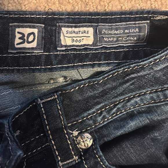 Miss Me Dark Blue Boot Cut Jeans with Embellishments - Picture 5 of 5